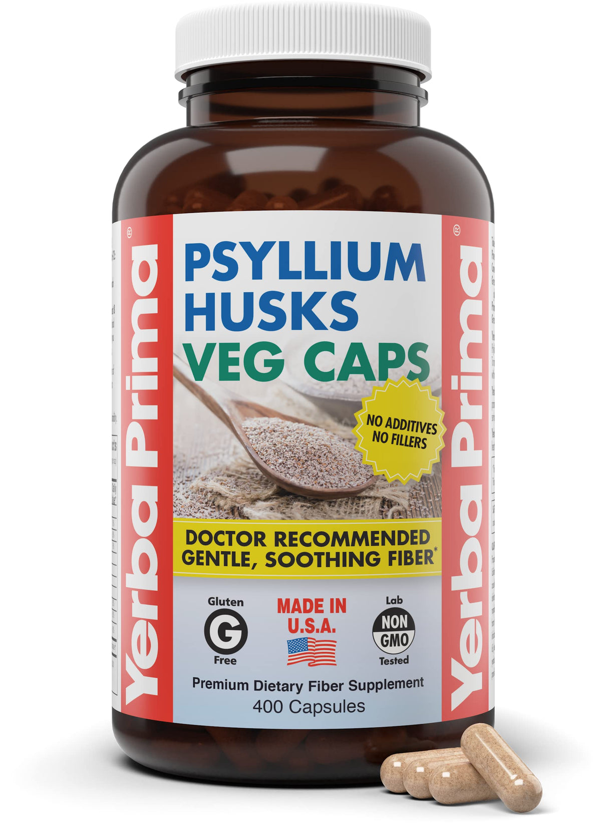 Psyllium Husks Veg Caps, 400 Capsules (625mg) F4645