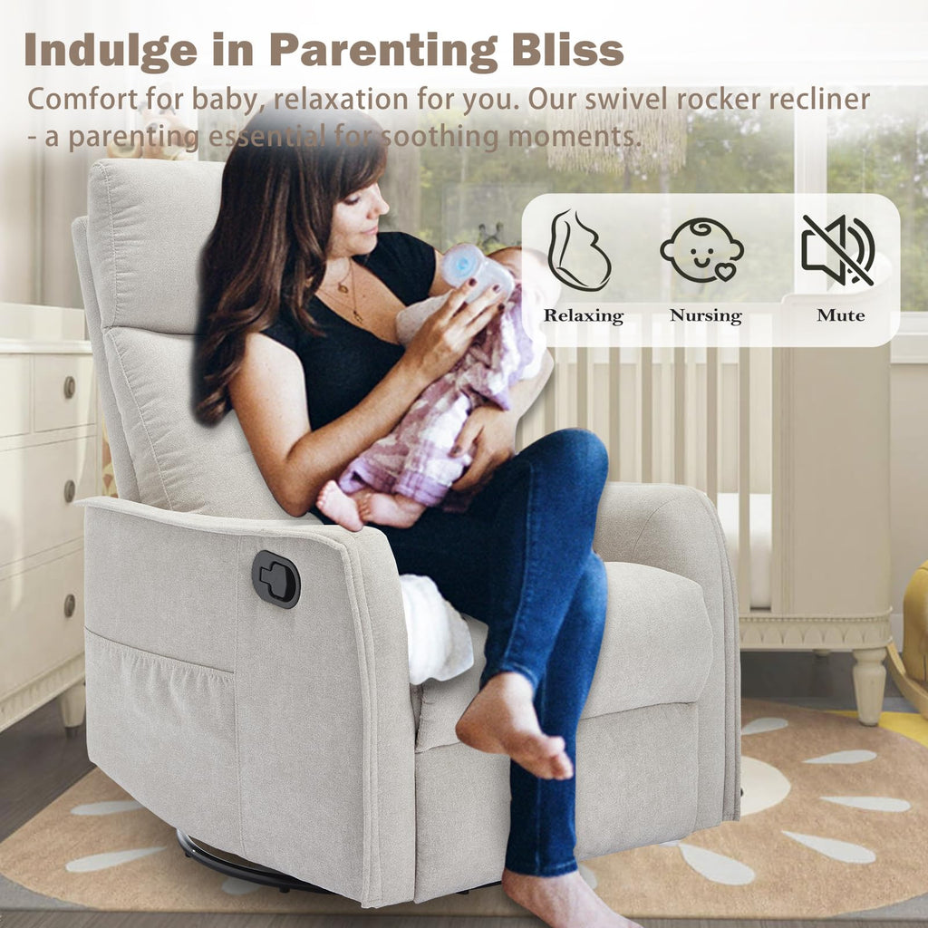 Swivel Rocker Recliner Chair with Heated Massage N3924