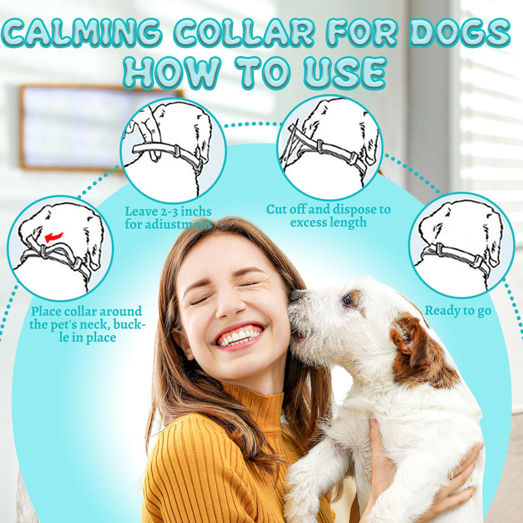 4 Packs Adjustable Dog Calming Collar Grey G326