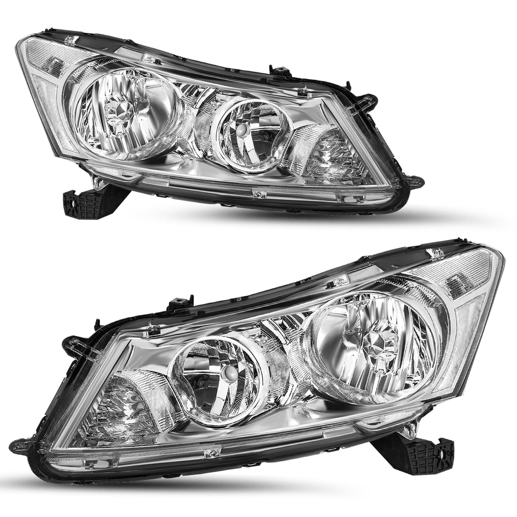 2008-2012 Honda Accord Sedan Chrome Clear Headlights Assembly P35062