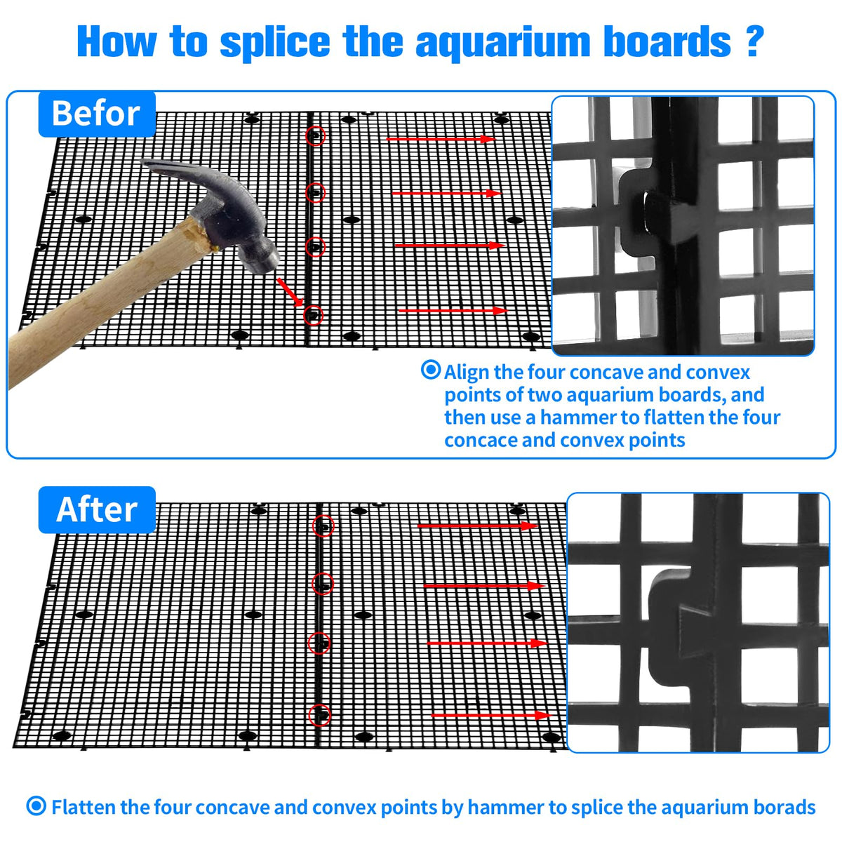 Fish Tank Divider with Suction Cups Adjustable Aquarium Isolation Board W523