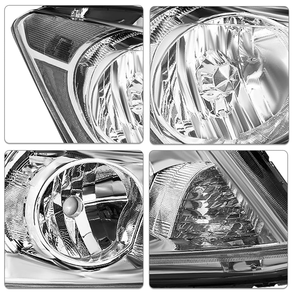 2008-2012 Honda Accord Sedan Chrome Clear Headlights Assembly P35062