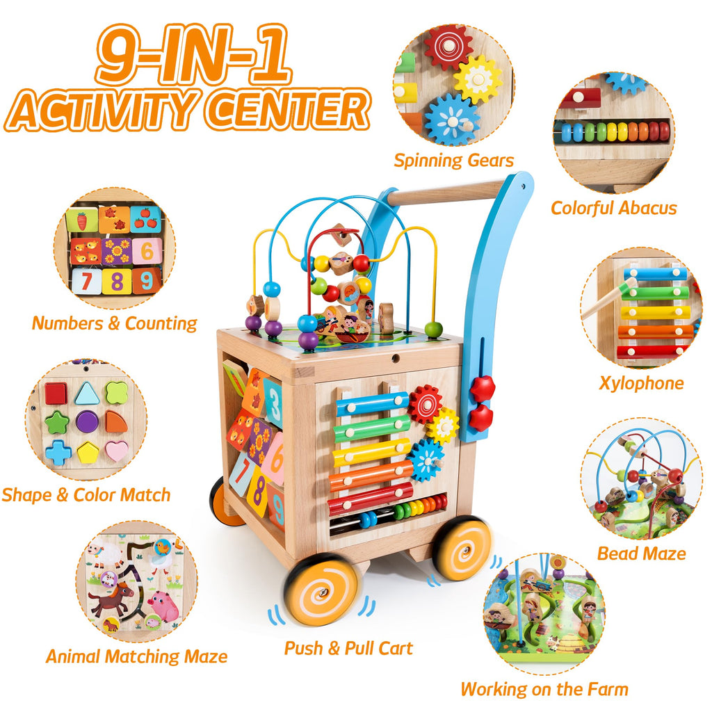 Wooden Activity Cube Baby Walker T4227