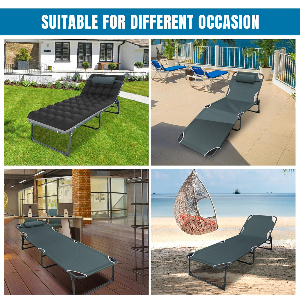 5-Position Folding Camping Cot with Mattress A81342