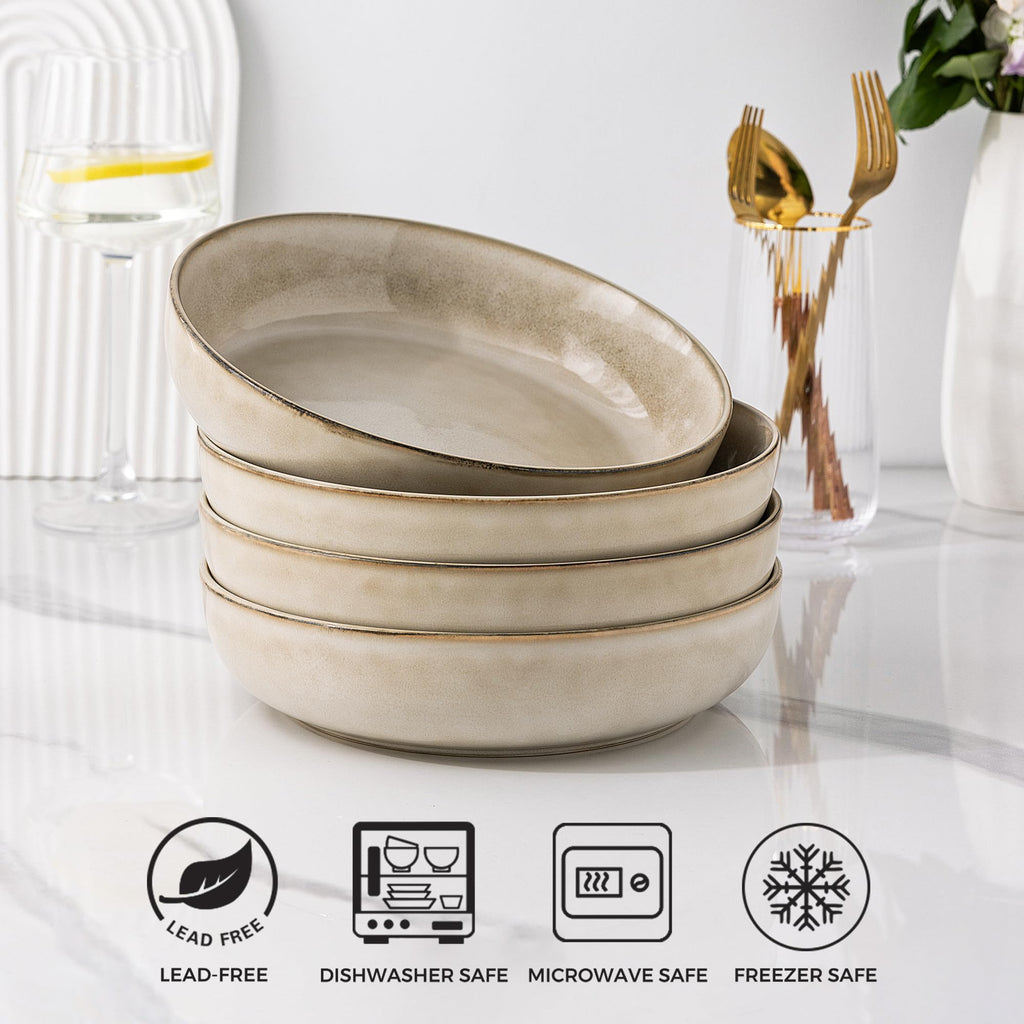 8.75'' 38oz Ceramic Pasta Bowls Set of 4 B83441