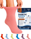 Women's Diabetic Ankle Socks, 6 Pairs, Non-Binding Z84263