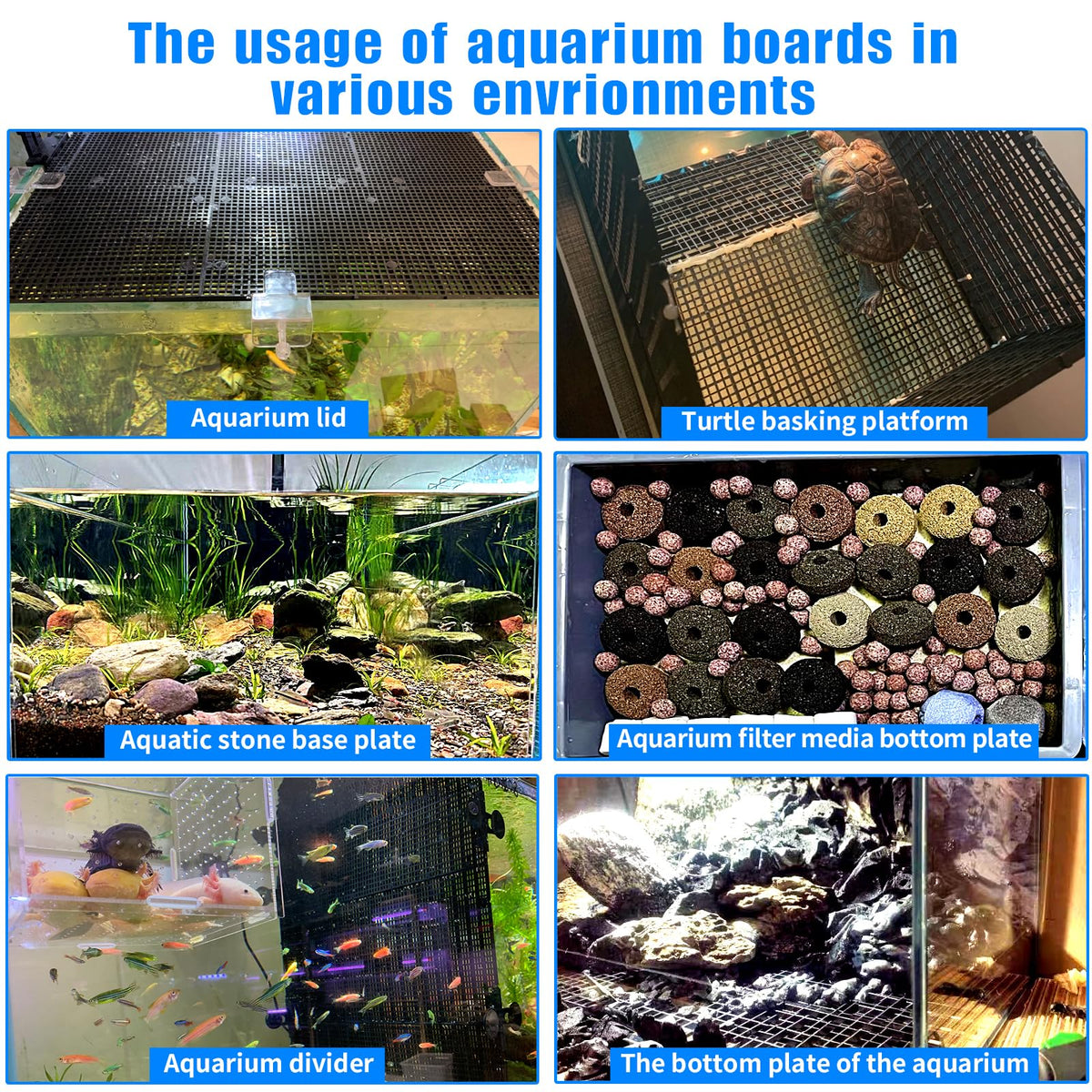 Fish Tank Divider with Suction Cups Adjustable Aquarium Isolation Board W523
