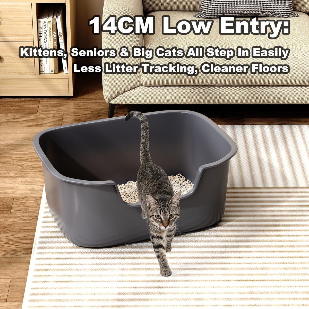 Large High Sides Cat Litter Box A11791