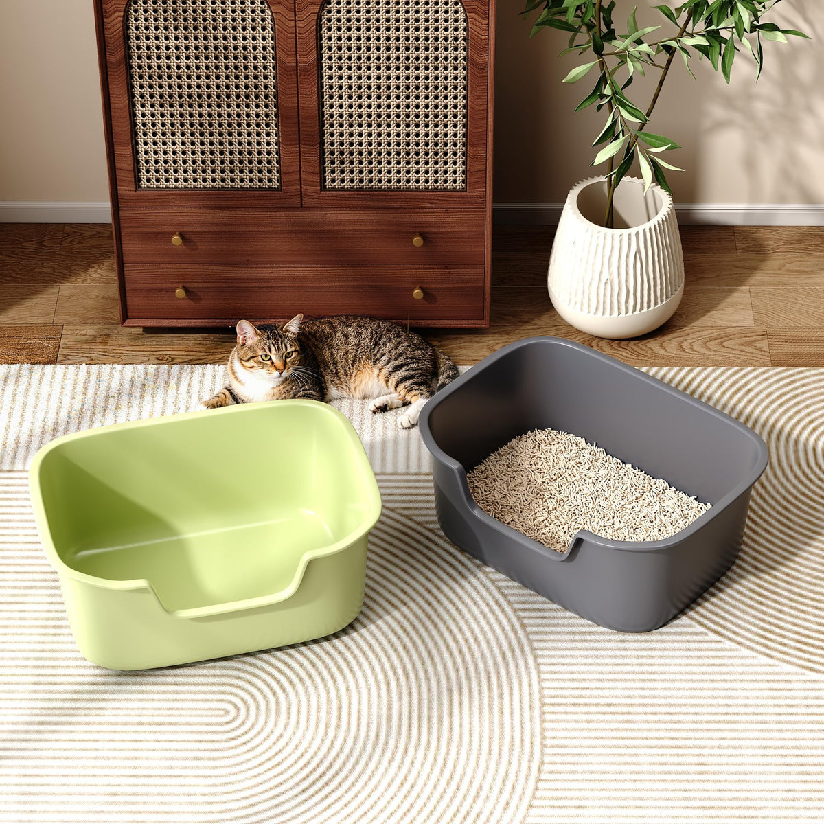 Large High Sides Cat Litter Box A11791
